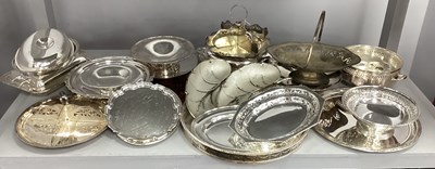 Lot 161 - A Selection of Plated Trays, including...