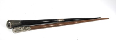 Lot 1295 - Ebonised Conductors Baton, with silver handle...