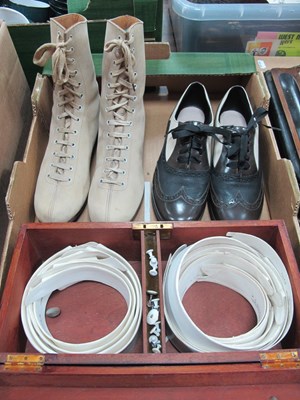 Lot 1015 - A Pair of Edwardian Ladies Suede Leather Boots,...