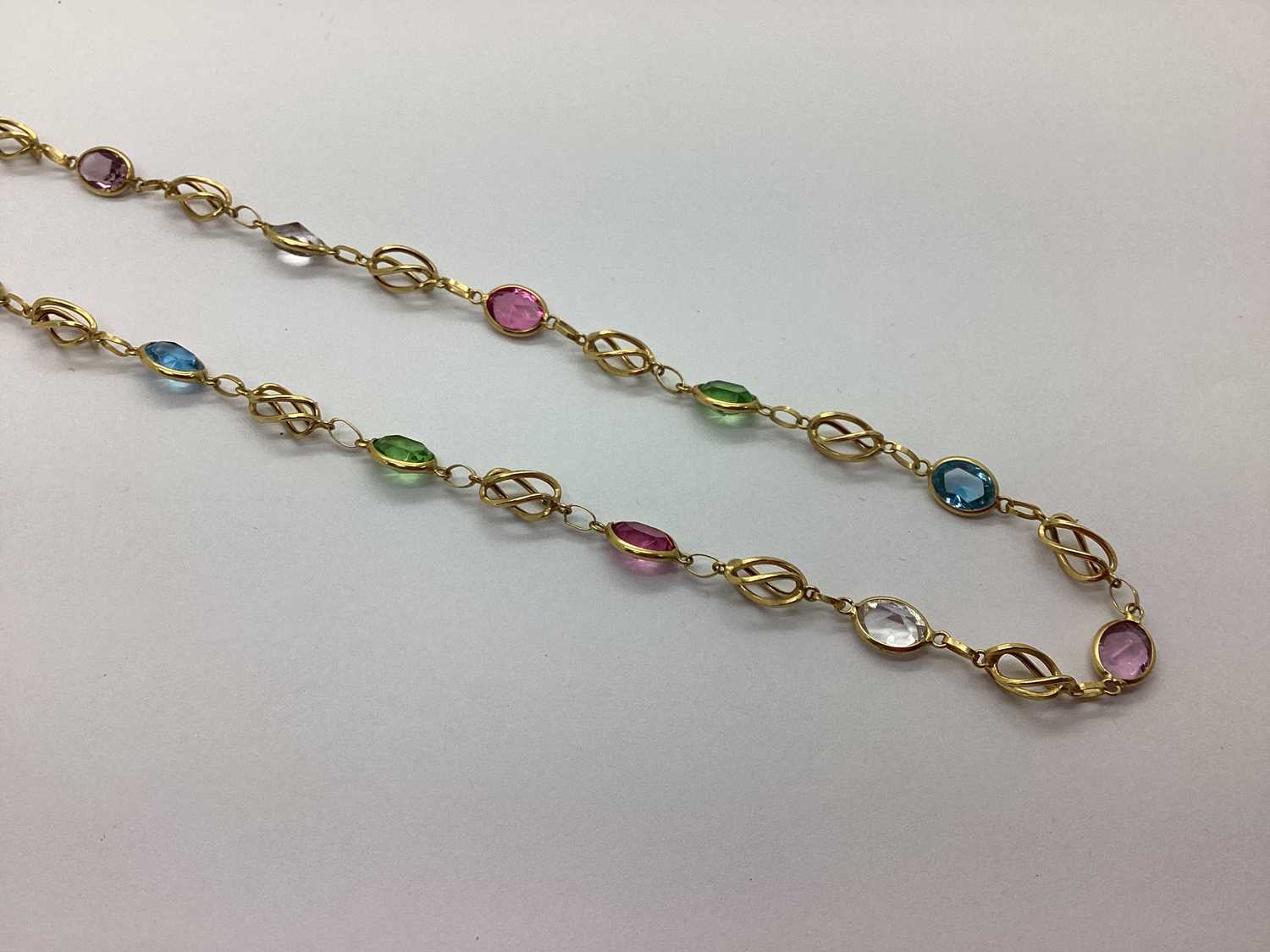 Lot 71 - A Fancy Multi Coloured Faceted Necklace, with...