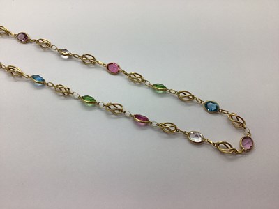 Lot 71 - A Fancy Multi Coloured Faceted Necklace, with...