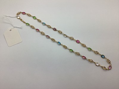 Lot 71 - A Fancy Multi Coloured Faceted Necklace, with...