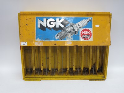 Lot 1387 - N.G.K Spark Plug Cabinet, in yellow painted...