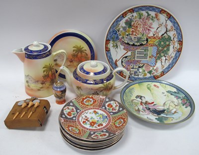 Lot 1196 - Victoria Desert Scene Coffee & Teapots and...