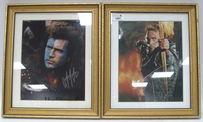 Lot 1297 - Kevin Costner and Mel Gibson Autographs, ink...