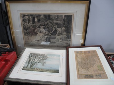 Lot 1003 - W Dendy Sadler Engraving, elderly figures in...
