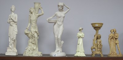 Lot 1232 - Six large decorative resin and composition...