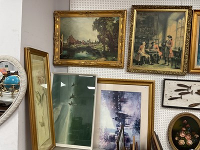 Lot 1445 - Six large decorative framed prints, including "...