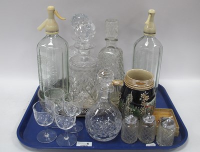 Lot 1259 - Tate-Smith Soda Syphons (2), decanters, plated...