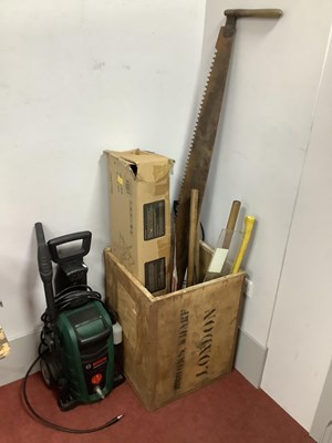 Lot 1121 - Woodman's Saw, sharpener,  slasher, shears,...