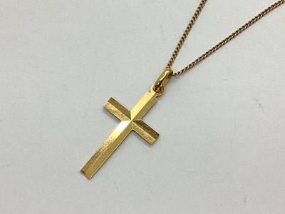 Lot 88 - A Textured Cross Pendant, approximately 3cm...