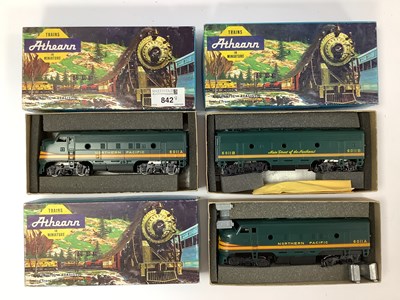 Lot 842 - An Athearn HO scale A-B-A set of boxed F7...