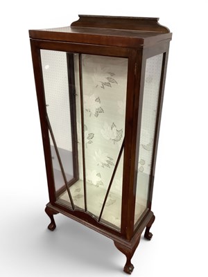 Lot 1502 - Slender Mahogany Display Cabinet on squat...