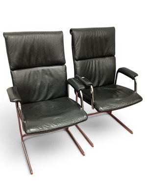 Lot 1535 - Boss Design Black Leather and Chrome Easy...