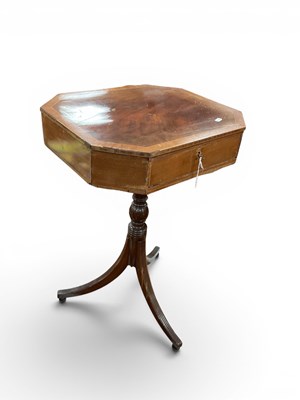 Lot 1514 - Vintage Inlaid Mahogany Sewing Table with...