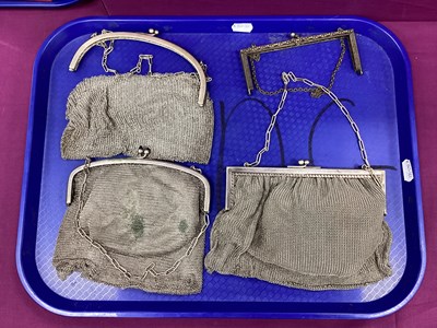 Lot 215 - A Small Collection of Vintage Mesh Purses,...