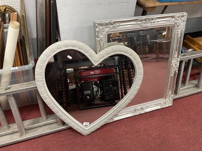Lot 1444 - Two Silvered Framed Wall Mirrors, one...