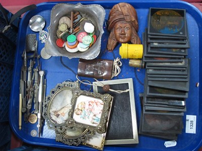 Lot 1328 - Lantern Slides, geometry implements, coinage,...