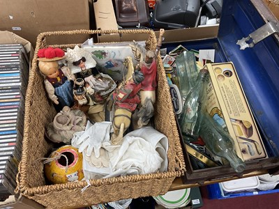 Lot 1096 - Money Boxes, linens, dolls, tin, matchboxes,...