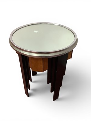 Lot 1520 - Art Deco Circular Mirror Topped Coffee Table,...