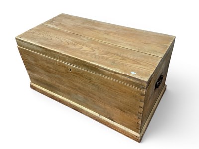 Lot 1538 - XIX Century Stripped Pine Blanket Box, 98cm wide.