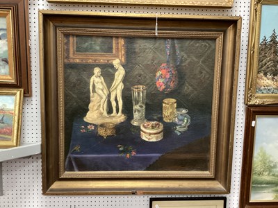 Lot 1423 - Nagy, Still Life Study of Figure Group, glass...