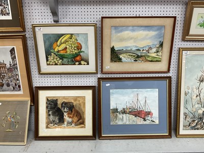 Lot 1434 - J. Lang, Moored Shipsm watercolour, signed...