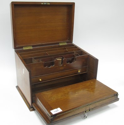 Lot 1302 - XIX Century Walnut Slope Top Stationary Box,...