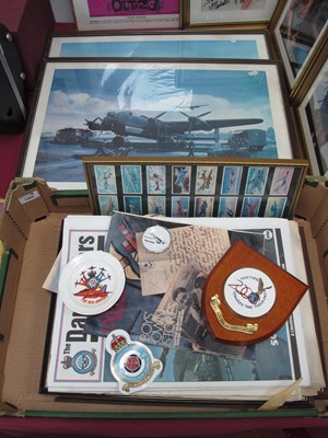 Lot 1305 - Militaria - Dambusters Newspapers, RAF prints...