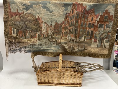 Lot 1407 - Belgian Street Scene Tapestry Wall Hanging,...