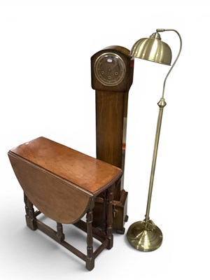Lot 1418 - Vintage Smiths three-train chiming longcase...