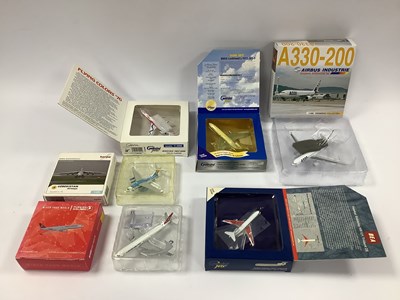 Lot 714 - Six Diecast model commercial planes by Gemini...