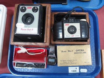 Lot 1309 - Collectables, including wooden cased Kodak...