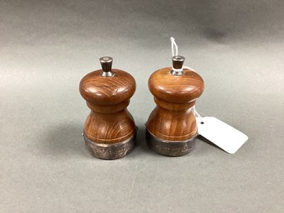 Lot 6 - Hallmarked Silver Mounted Turned Wood Salt and...