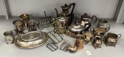 Lot 269 - Assorted Plated Tea Wares, including foliate...