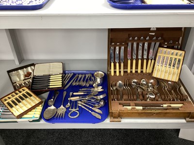 Lot 267 - Boxed and Cased Sets of Knives and Spoons,...