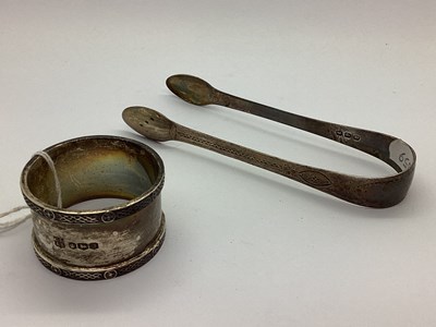 Lot 31 - A Hallmarked Silver Napkin Ring, with Celtic...