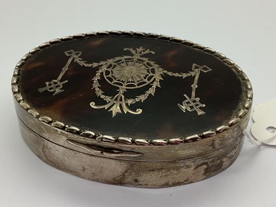 Lot 34 - A Hallmarked Silver and Tortoiseshell Piqué...