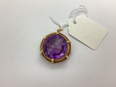 Lot 103 - A Large Antique Style Amethyst Single Stone...