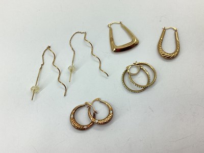 Lot 117 - A Pair of Hollow Bi-Colour Creole Earrings, of...