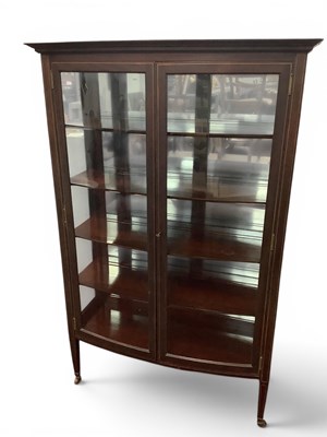 Lot 1584 - Edwardian Inlaid Mahogany Bowfronted Display...