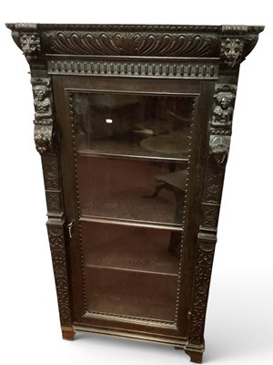 Lot 1488 - Jacobian Style Oak Freestanding Corner Display...