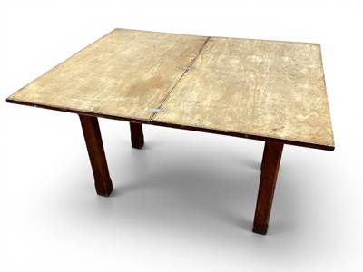 Lot 1554 - Oak Fold Over Top Kitchen Table on Chamfered...