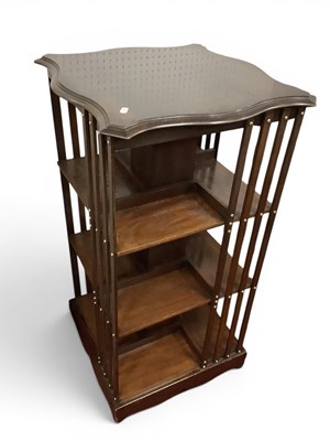 Lot 1503 - Mahogany Revolving Bookcase with Serpentine...