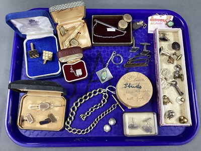 Lot 204 - Vintage and Later Cufflinks, tie slides,...