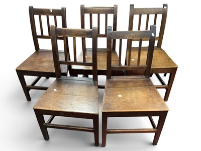 Lot 1476 - Set of 5 Georgian Elm Country Cottage Dining...
