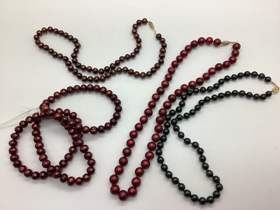 Lot 166 - Modern Freshwater Pearl Bead Necklaces,...