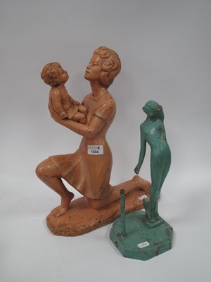 Lot 1334 - A Circa 1930s Art Deco Painted Chalk Figure...