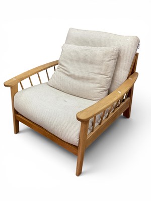 Lot 1452 - A modern oak single seater sofa bed made by...