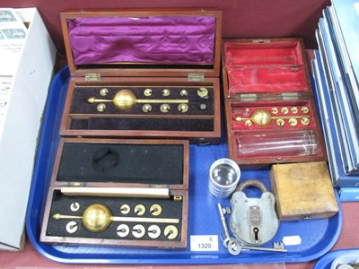 Lot 1320 - Three Victorian Sikes Hydrometer Cased Sets, a...